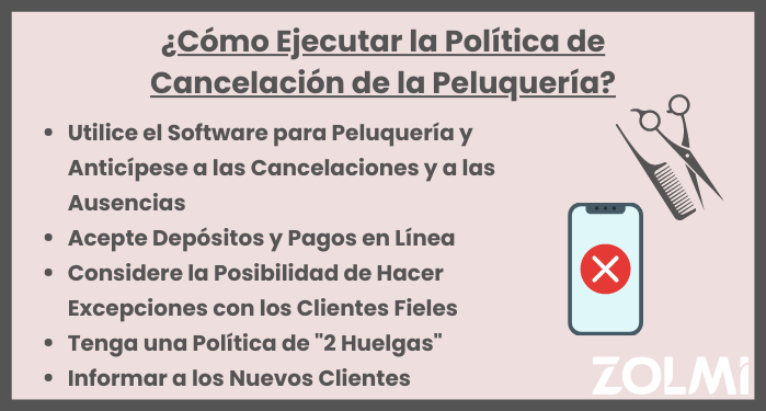 Como ejecutar la politica de cancelacion de la peluqueria