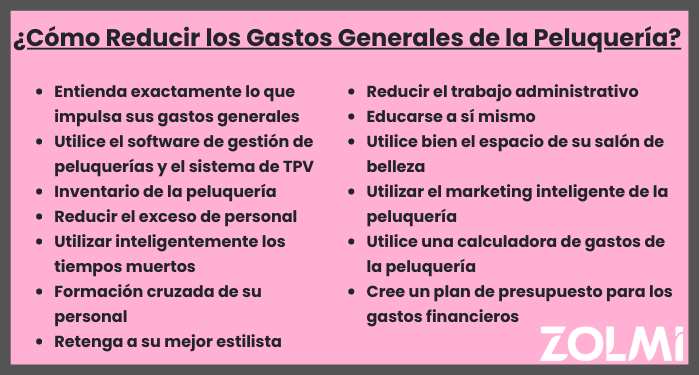 &iquest;C&oacute;mo reducir los gastos generales de la peluquer&iacute;a?