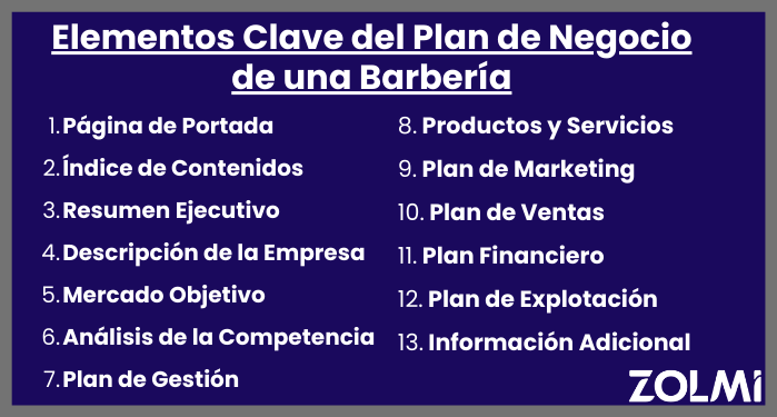 Elementos clave del plan de negocio de una barber&iacute;a