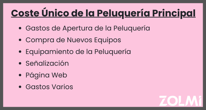 Coste &uacute;nico de la peluquer&iacute;a principal