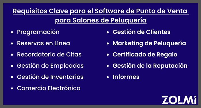 Requisitos clave del software de punto de benta para salones