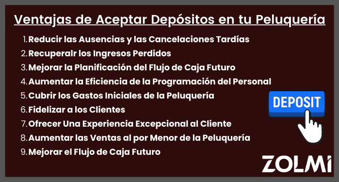 Ventajas de aceptar depositos en la peluqueria